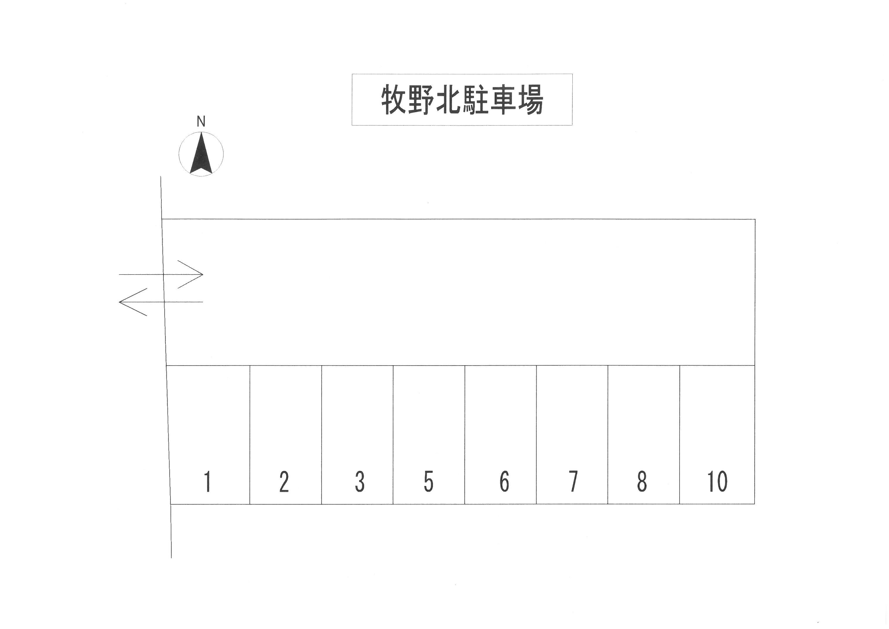 牧野北駐車場の駐車配置図