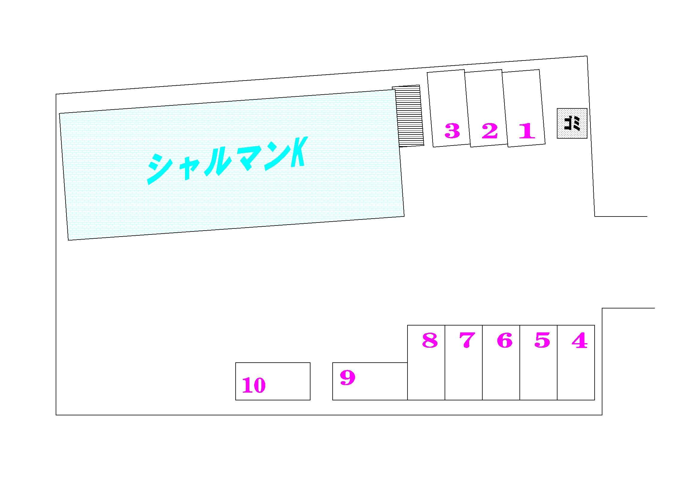シャルマンK駐車場の駐車配置図