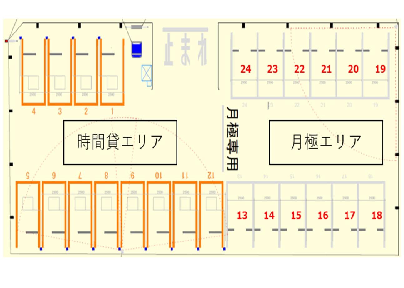与野第1駐車場の駐車配置図