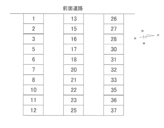 豊原町駐車場の駐車配置図