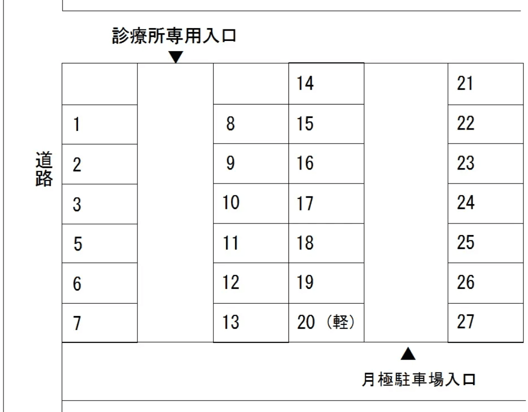 深田岡崎月極駐車場の駐車配置図