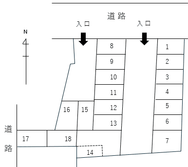 春日町渡邉駐車場の駐車配置図