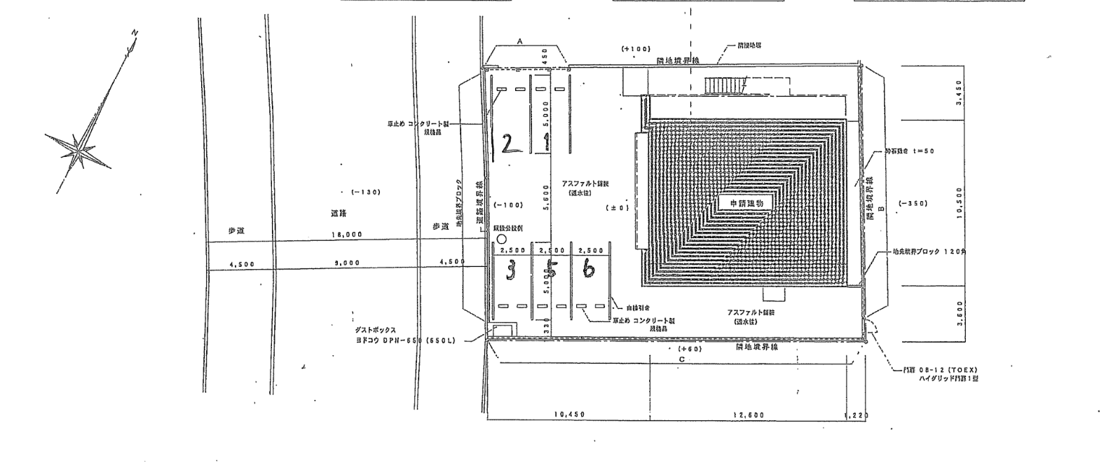 アベニュー甲府・昭和 敷地内駐車場の駐車配置図