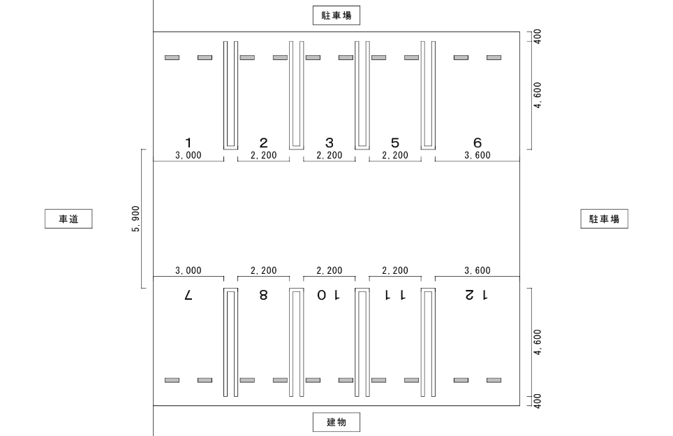 パーキングスペース女池8丁目月極駐車場の駐車配置図