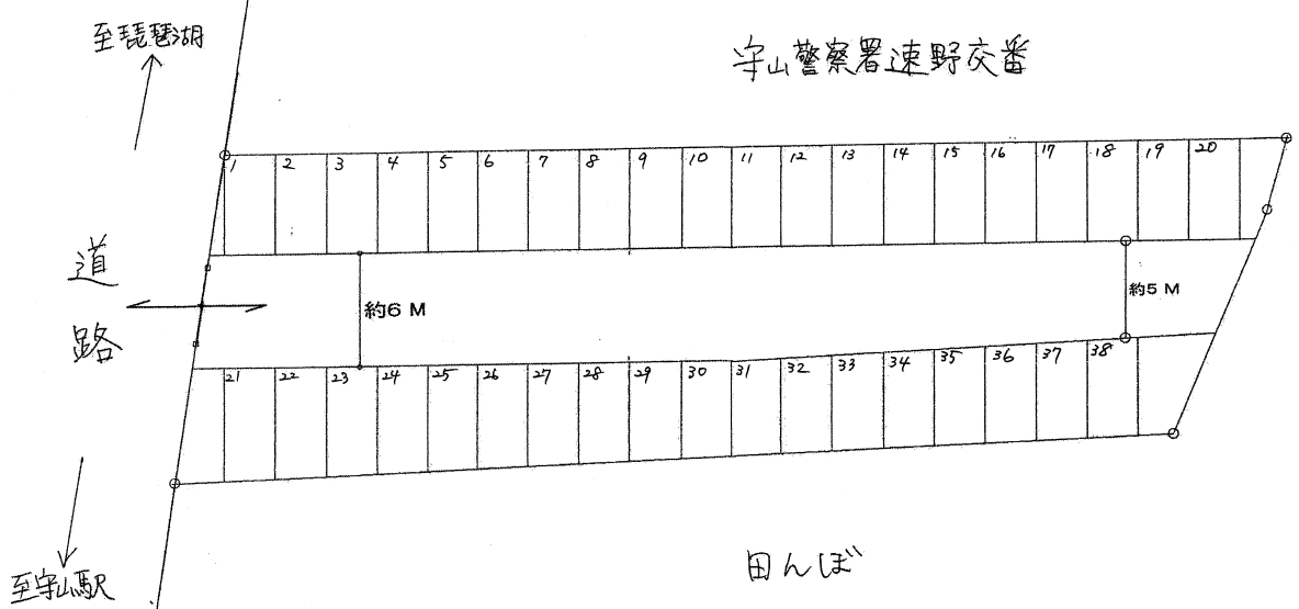 ガレージ木浜北路の駐車配置図