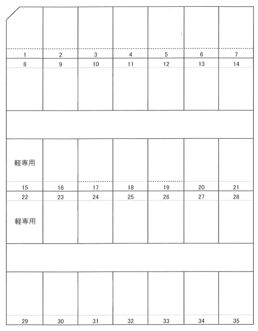 ヨシキンパーキングの駐車配置図