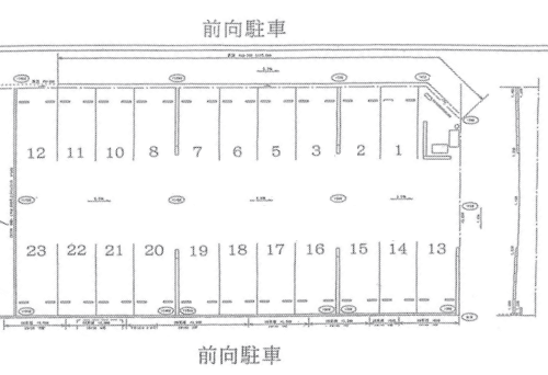 河合町1丁目月極駐車場の駐車配置図