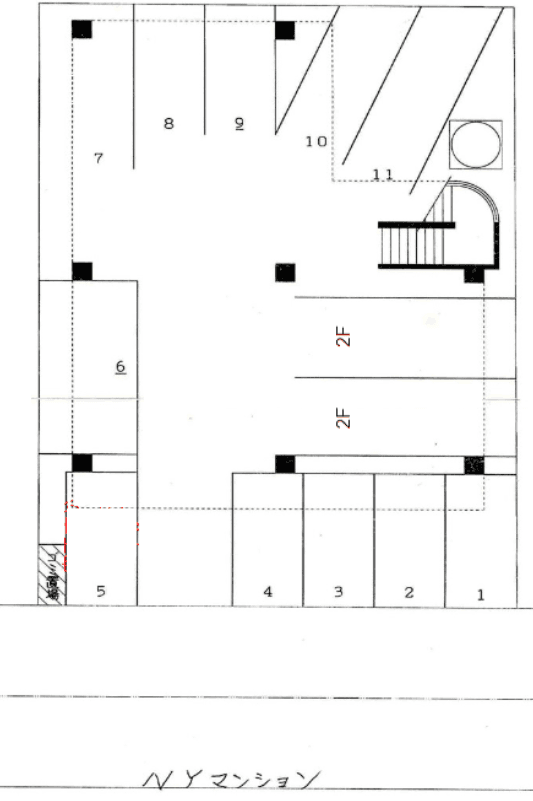 NYマンションの駐車配置図