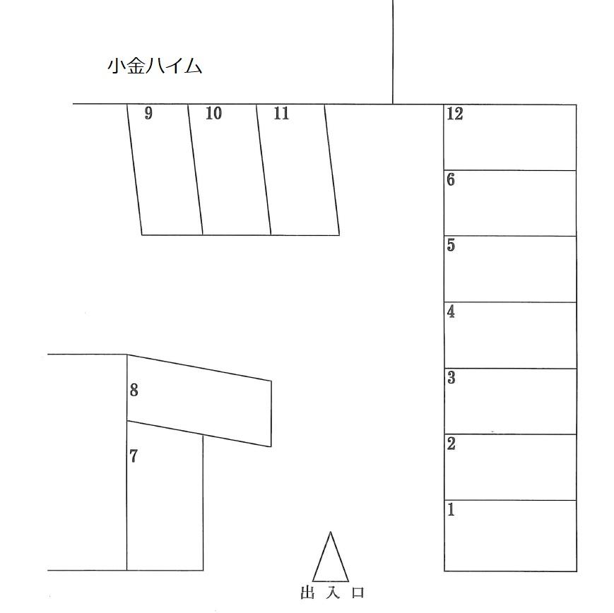 小金開発ハイム駐車場の駐車配置図
