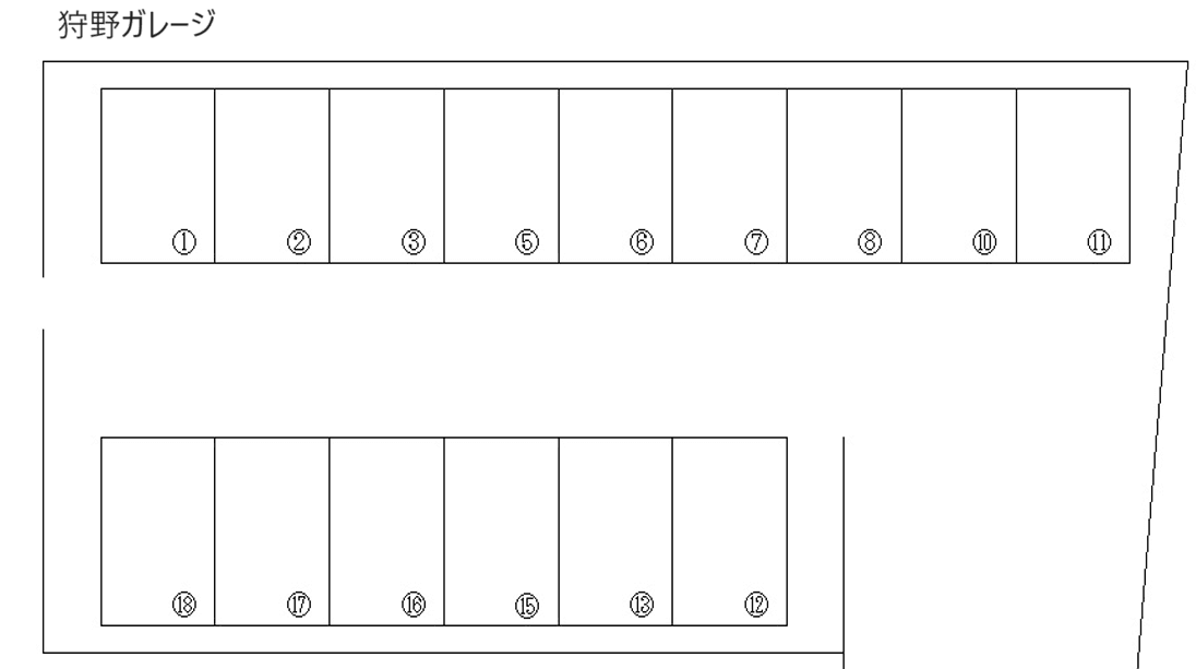 狩野ガレージの駐車配置図