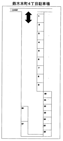 鈴木本町4丁目駐車場の駐車配置図