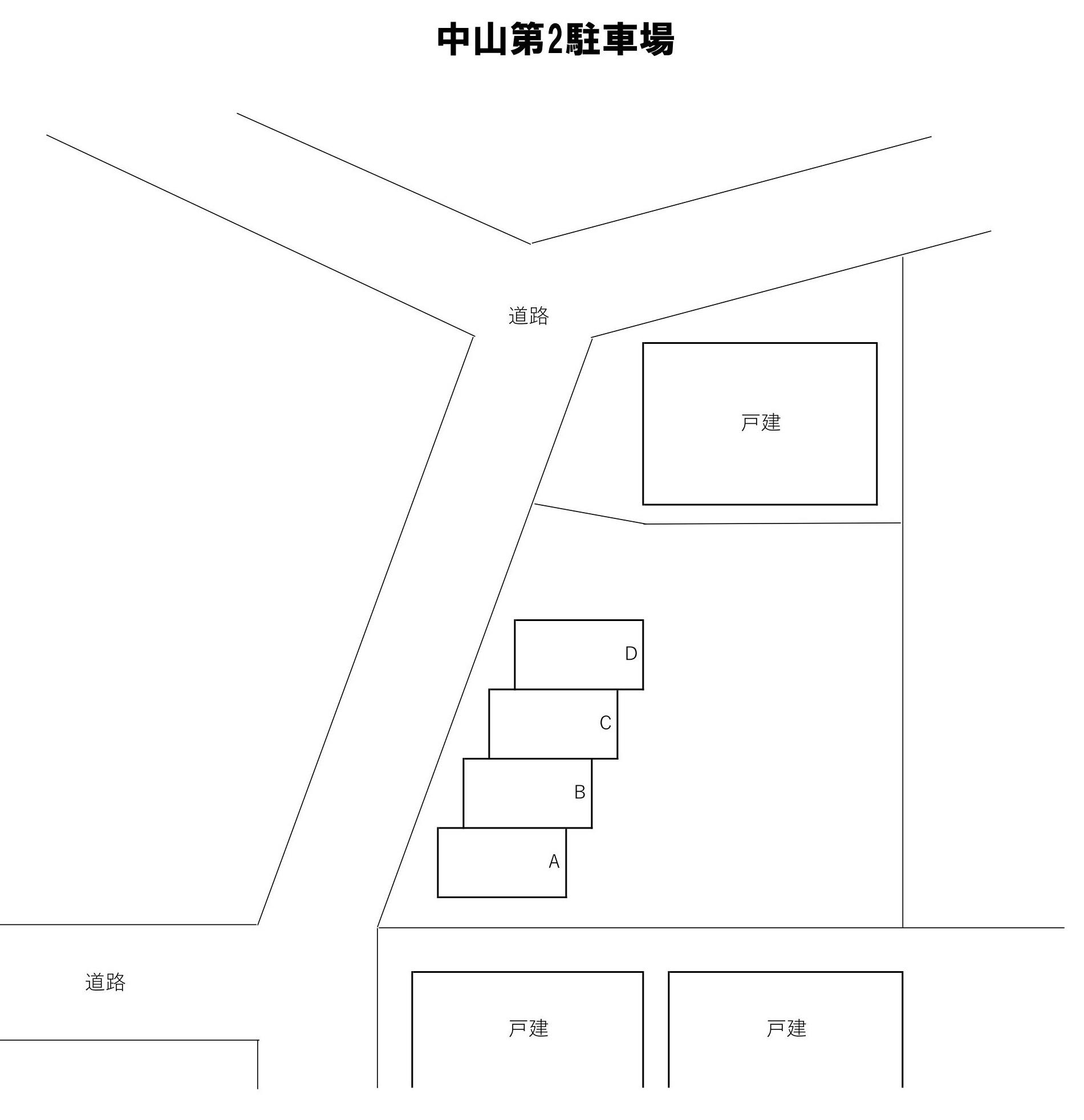 中山第2駐車場 の駐車配置図