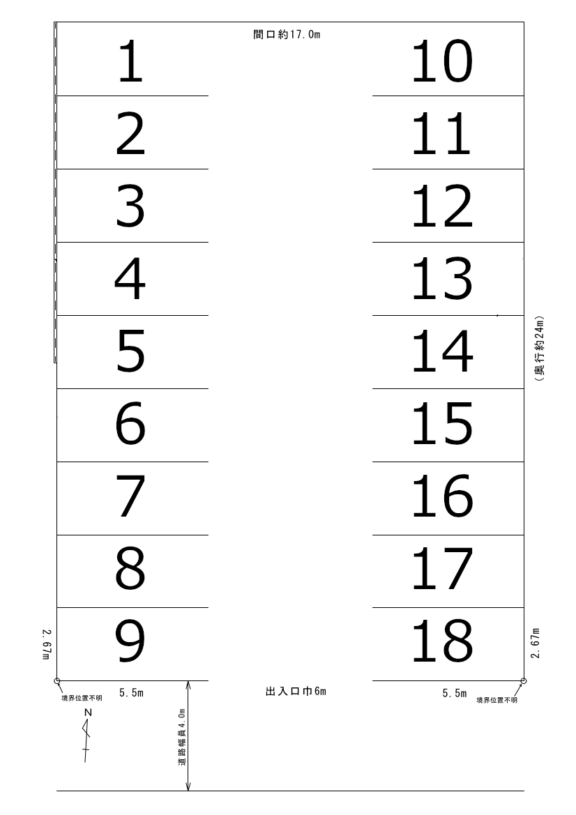 三光パークNo.32の駐車配置図
