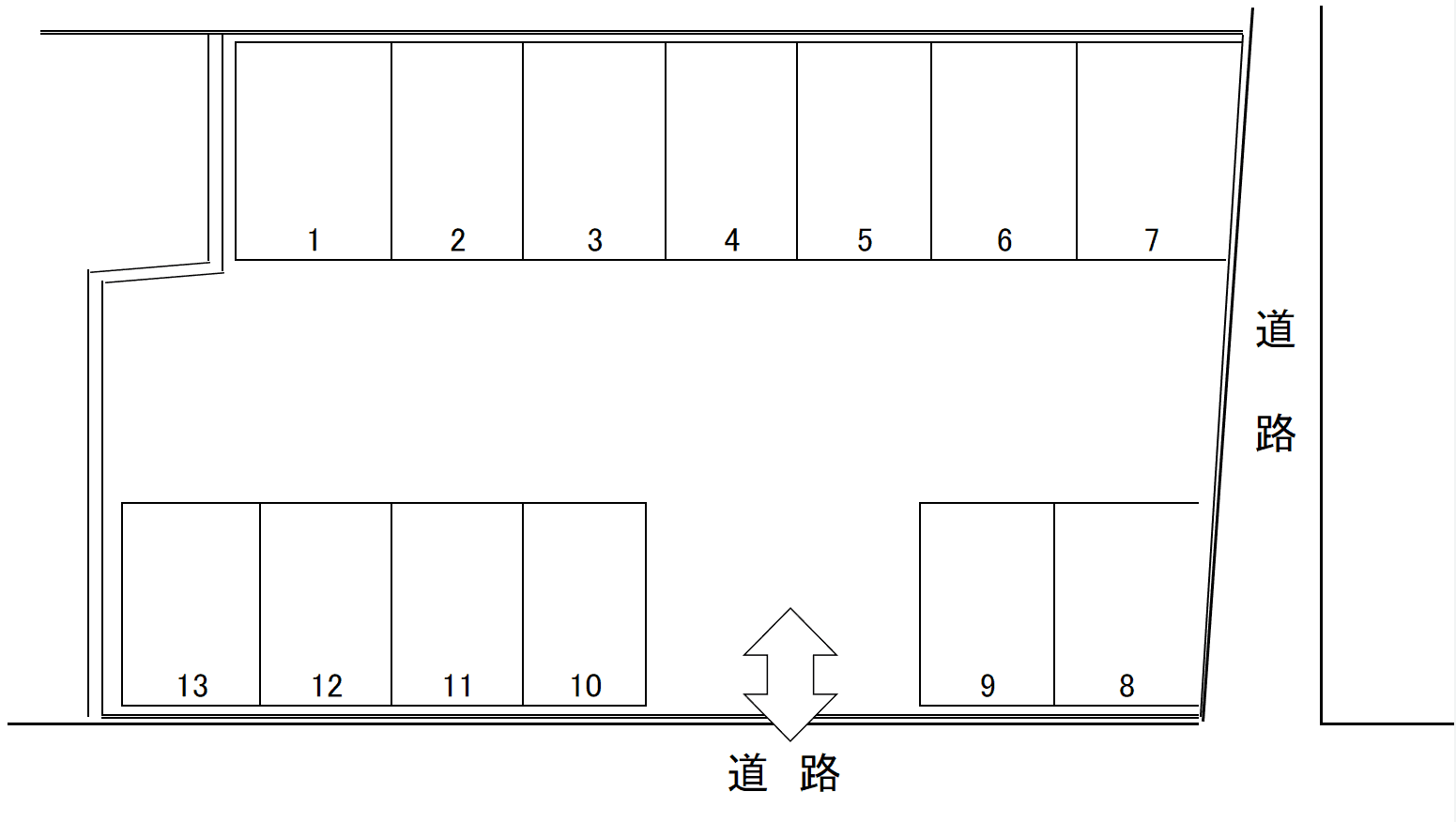 第二田中ガレージの駐車配置図