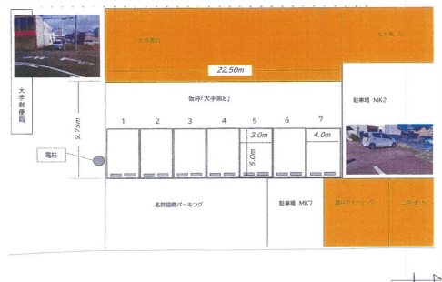 大手第8駐車場の駐車配置図