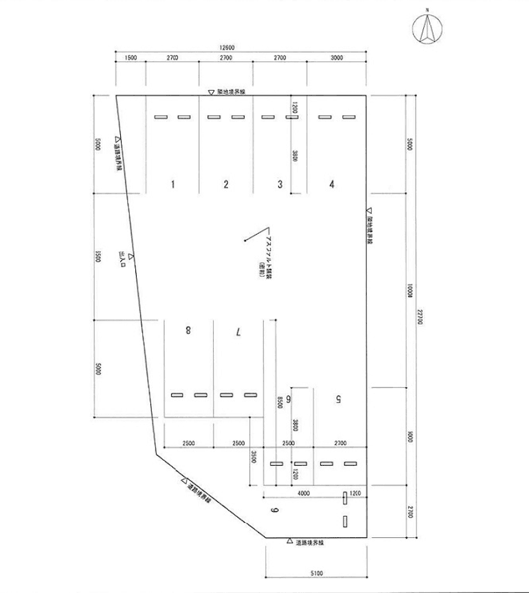 花畑4丁目11-19パーキングの駐車配置図