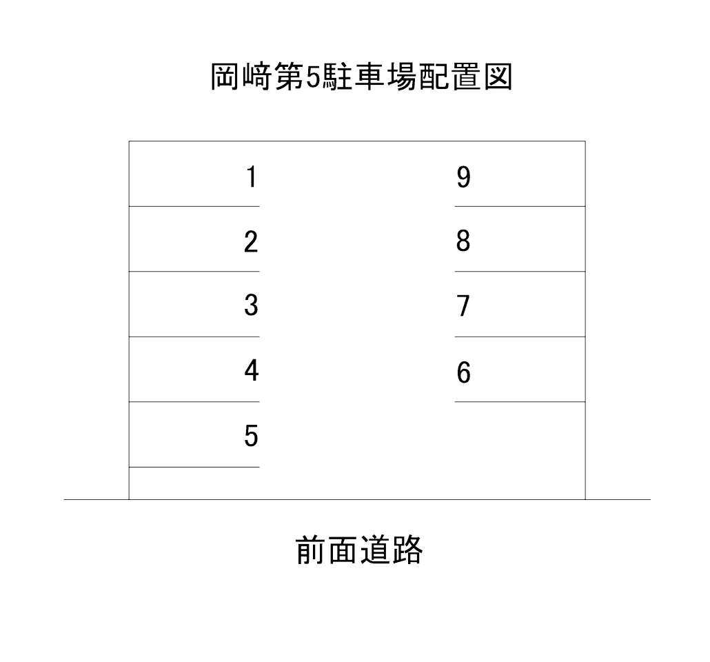 岡﨑第5駐車場の駐車配置図