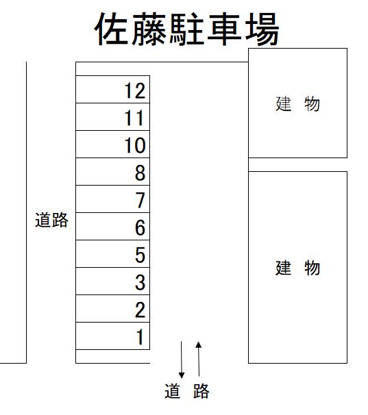 佐藤駐車場の駐車配置図