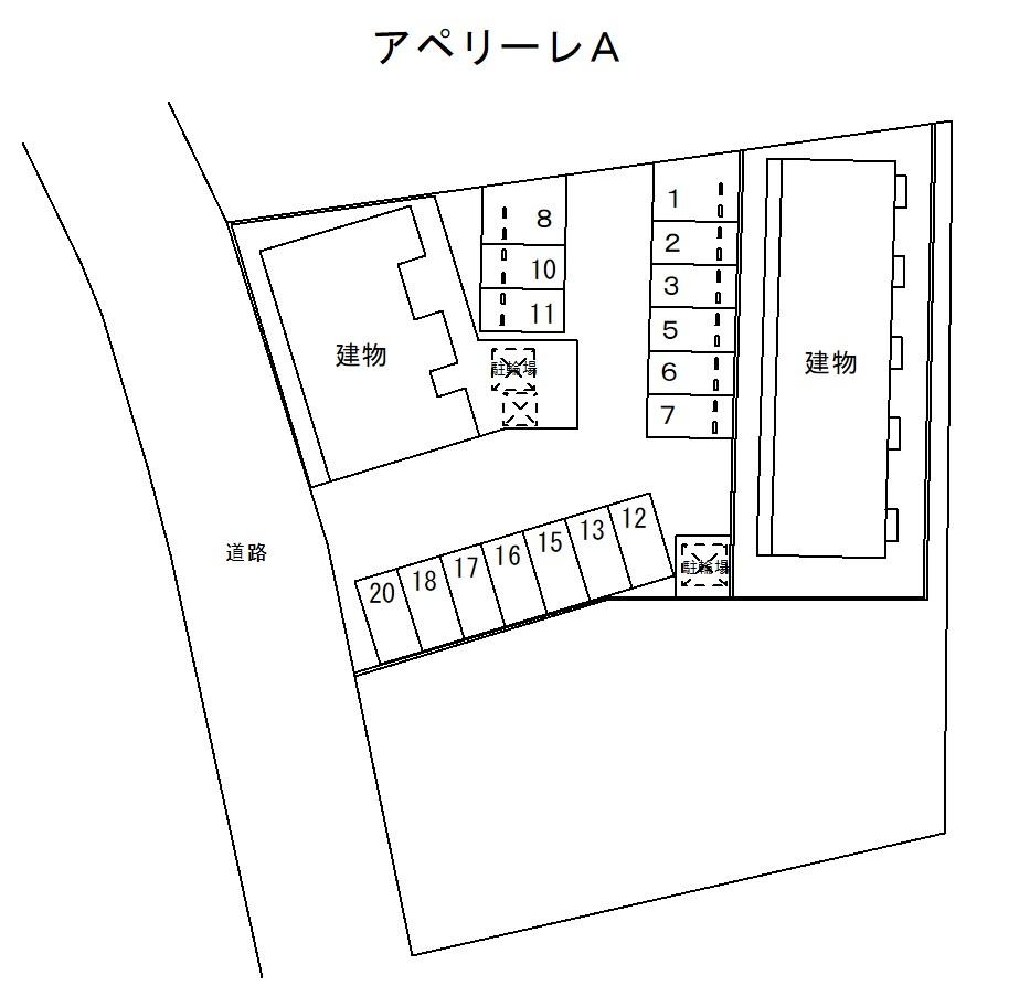 アペリーレAの駐車配置図