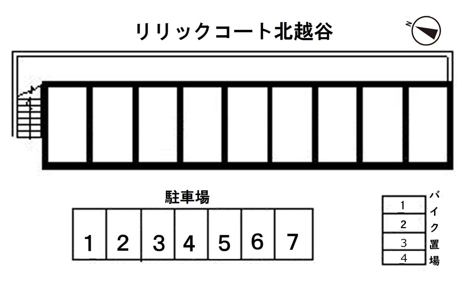 リリックコート北越谷の駐車配置図