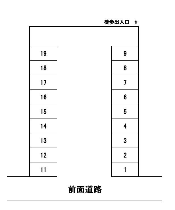 三宅4丁目ガレージの駐車配置図