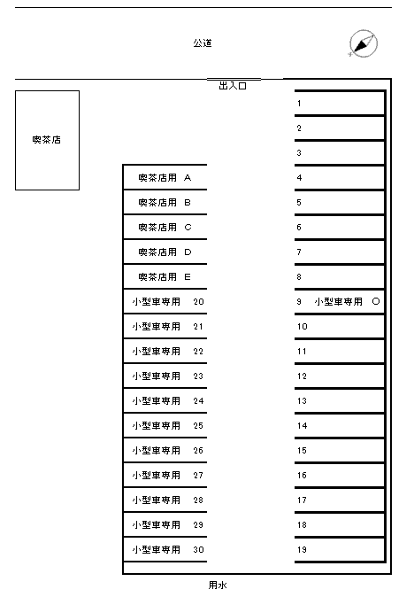 十五夜パーキングの駐車配置図