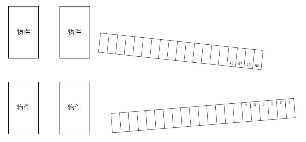 コートテラス A・B・C・D別駐車場の駐車配置図