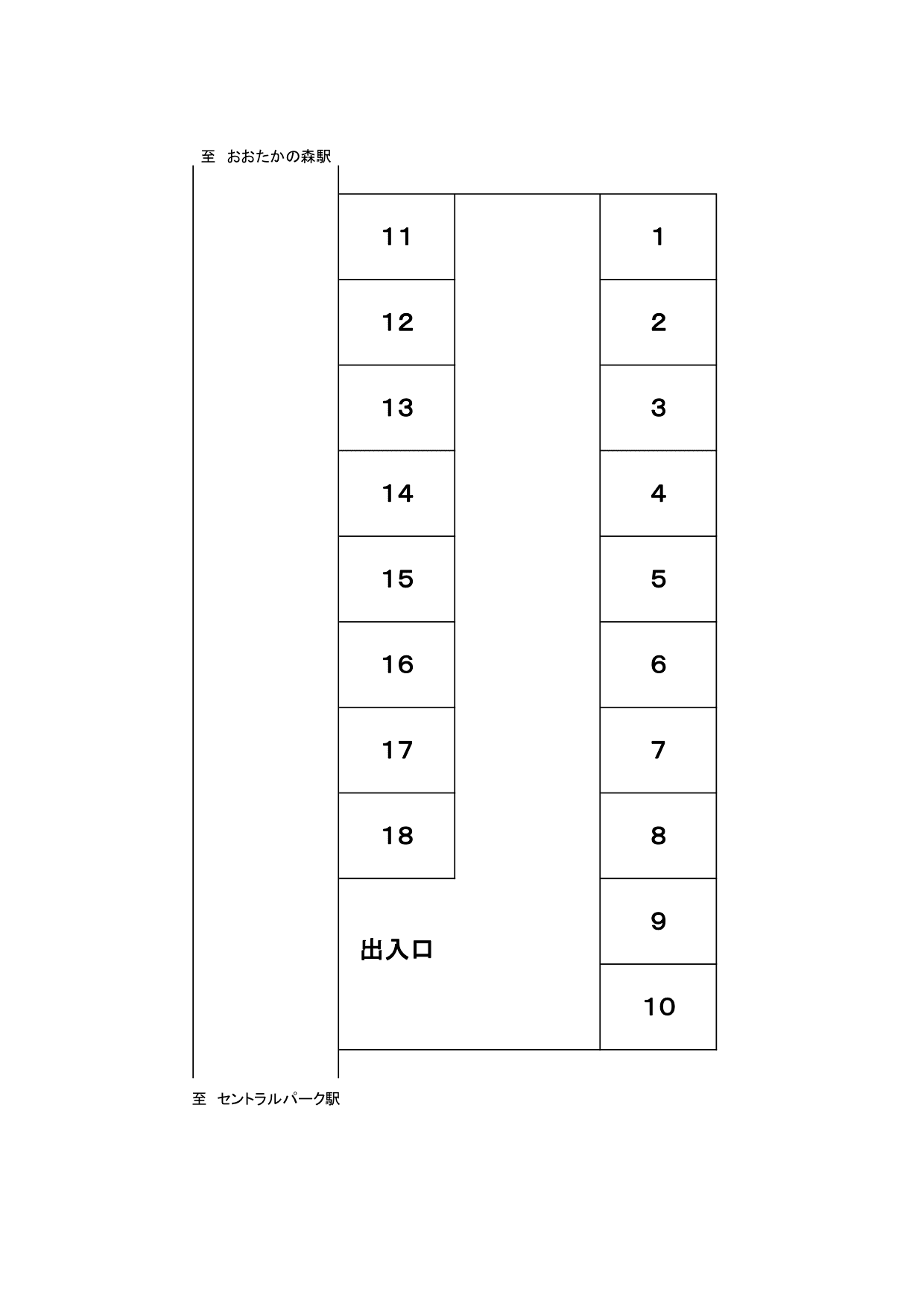 おおたかの森西4170251駐車場の駐車配置図