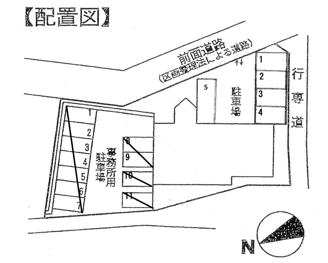 第3セキビル駐車場(入居者専用)の駐車配置図