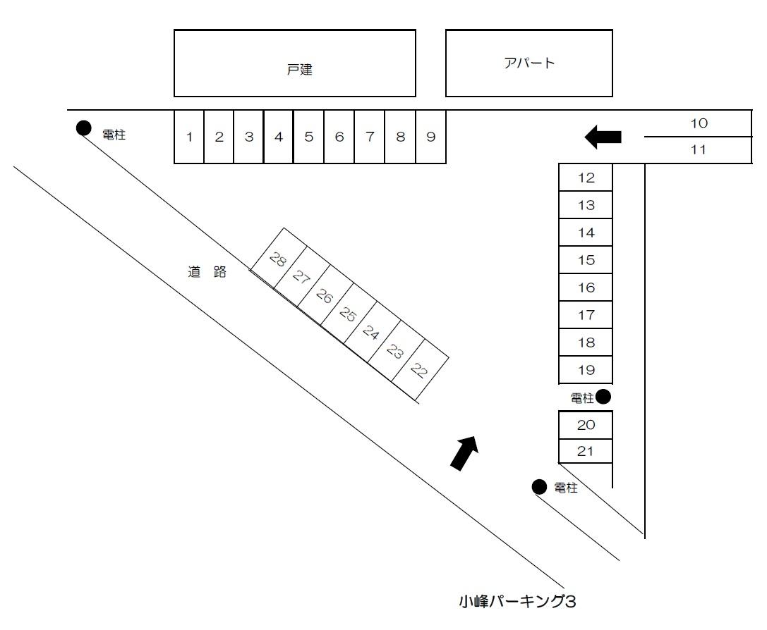 小峰パーキング3の駐車配置図