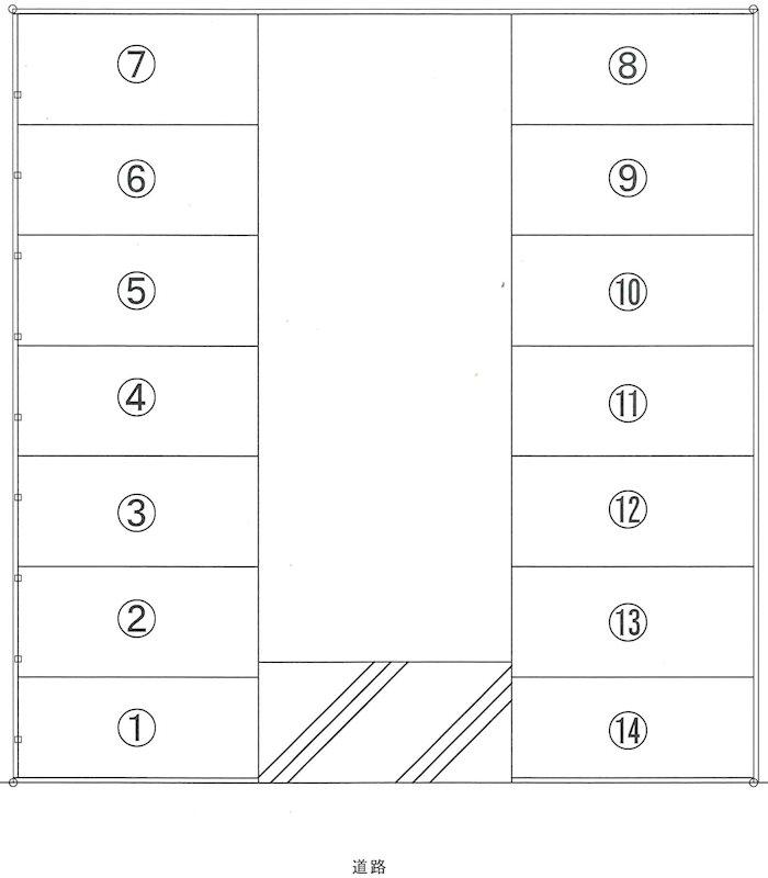 木駐車場の駐車配置図