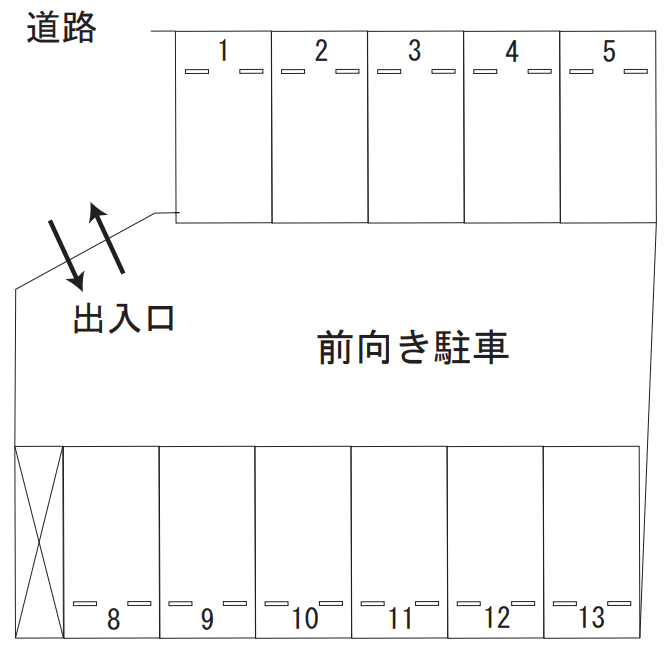ザ・パーク上杉5丁目の駐車配置図