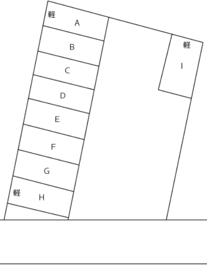 山代温泉壱七7番地 月極駐車場の駐車配置図