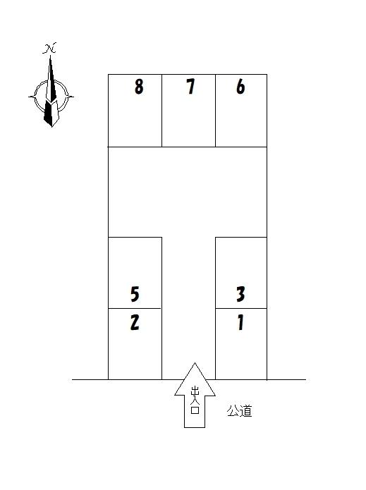 新井第二駐車場の駐車配置図