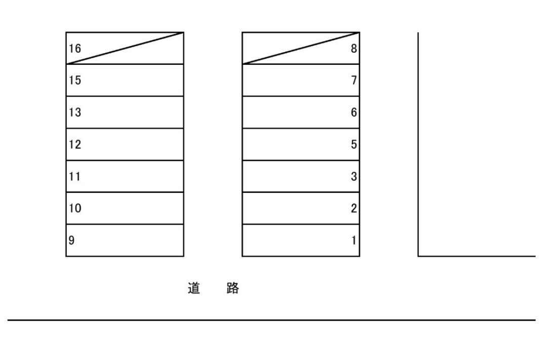 大坂ガレージの駐車配置図