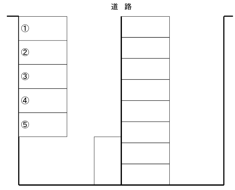 田中駐車場の駐車配置図