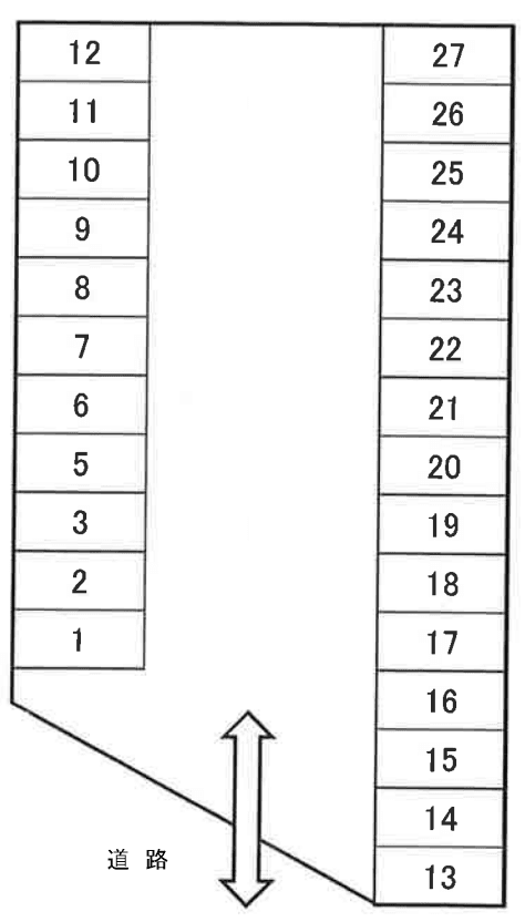内田・山下Pの駐車配置図