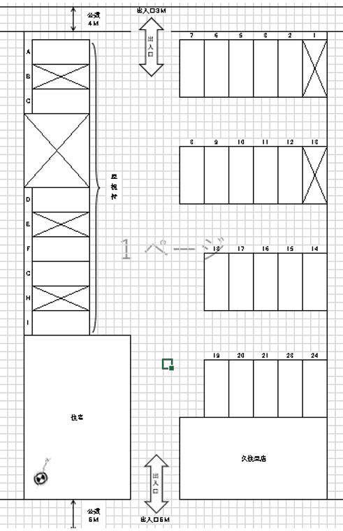 P-23駐車場の駐車配置図