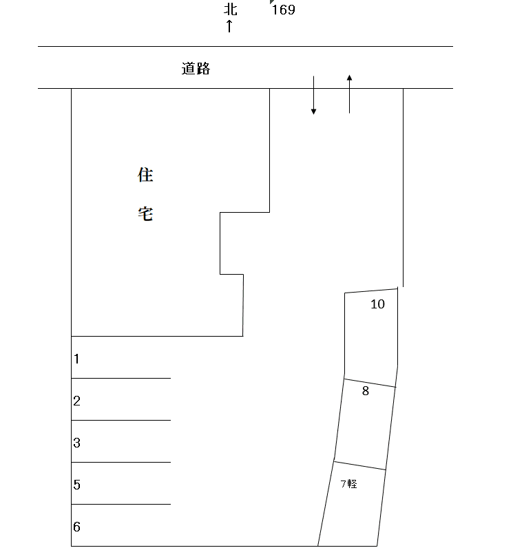 岩倉-169の駐車配置図