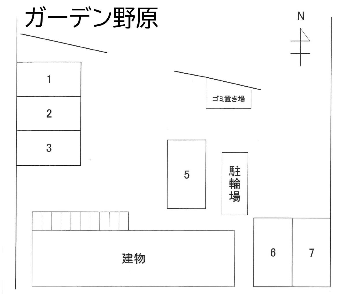 ガーデン野原の駐車配置図