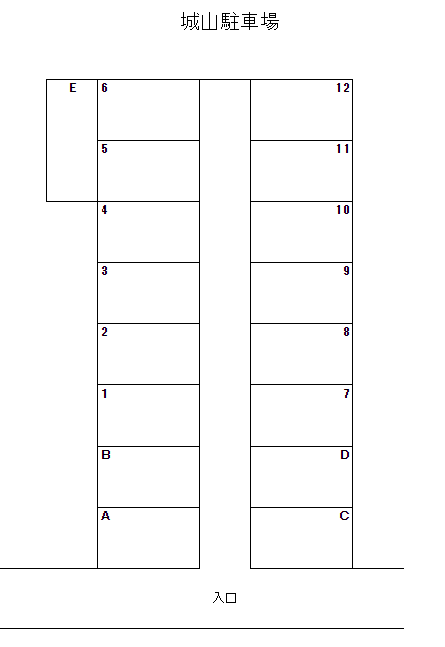 城山駐車場の駐車配置図