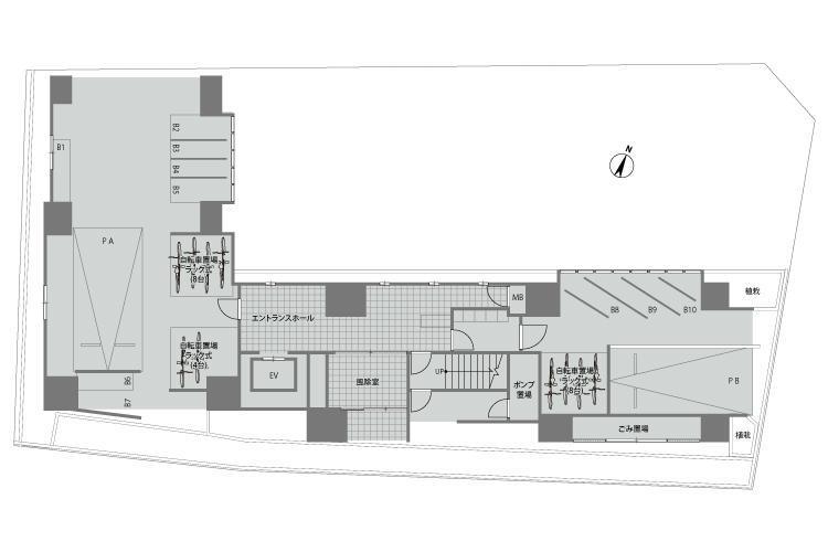 サニークレスト渡辺通の駐車配置図