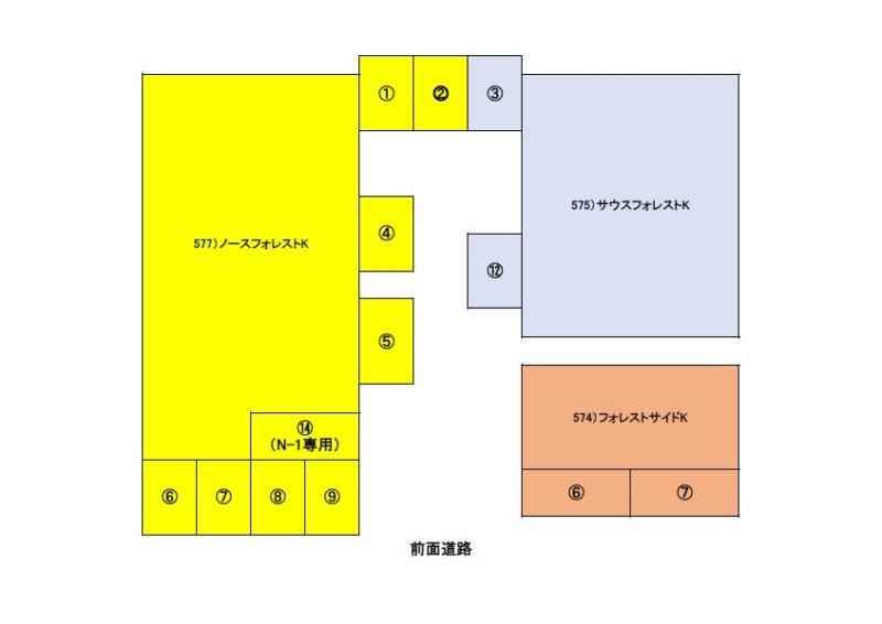 ノースフォレストKの駐車配置図