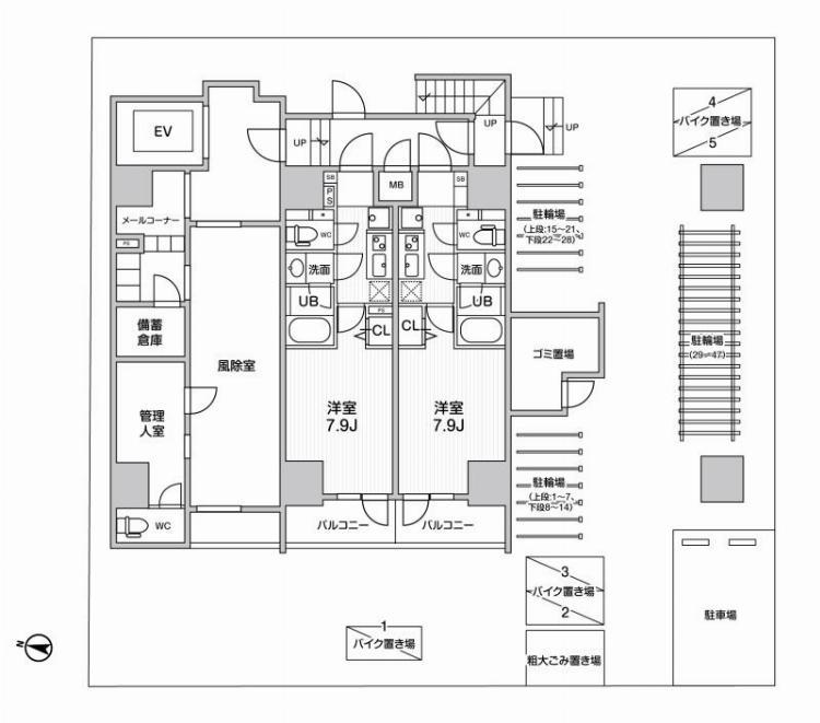 ROOTs Kikukawaの駐車配置図